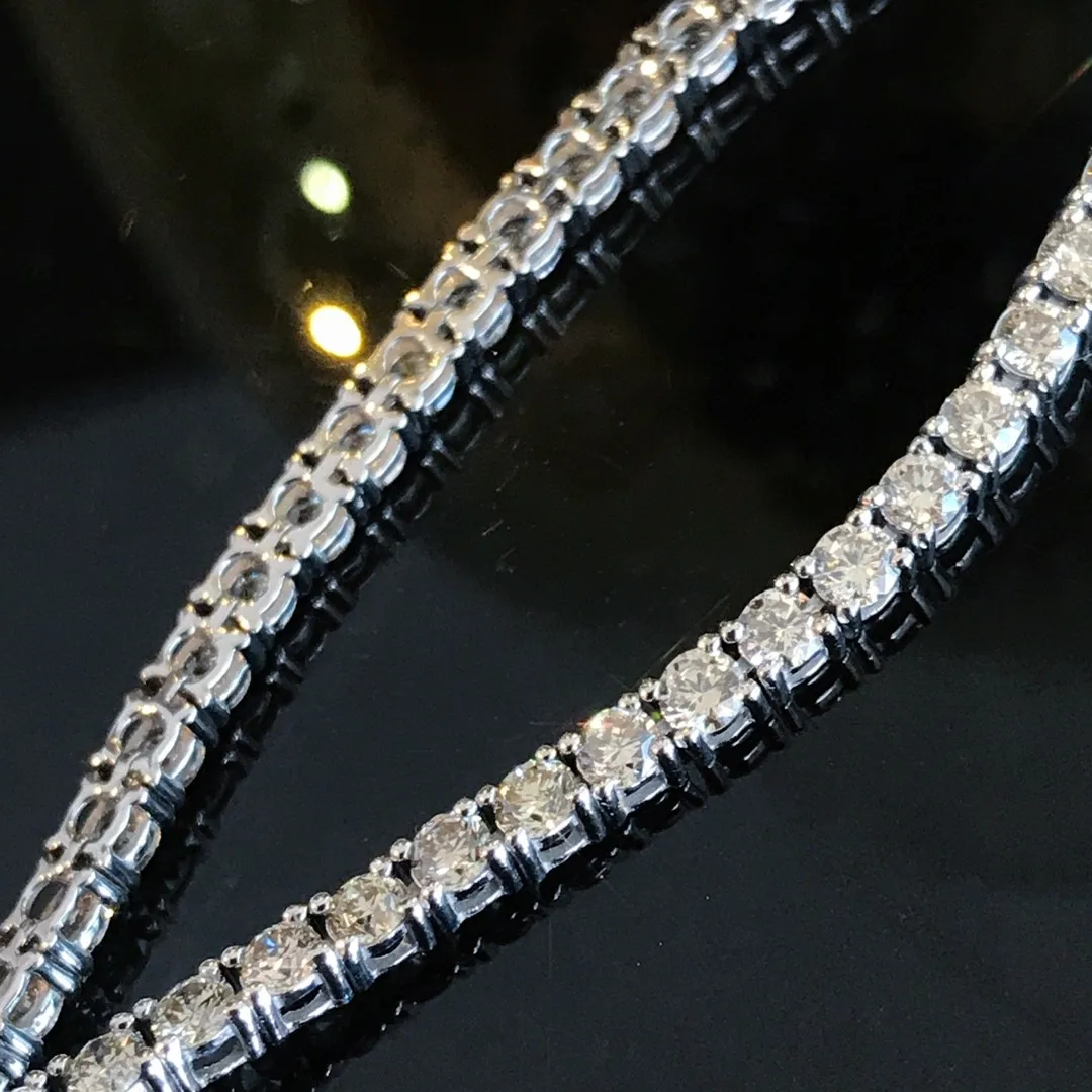 18K Solid Dianond Bracelet 3 carats White Real Gold Jewelry(AU750) Women Diamond South African Diamonds Wedding Gift For Lady
