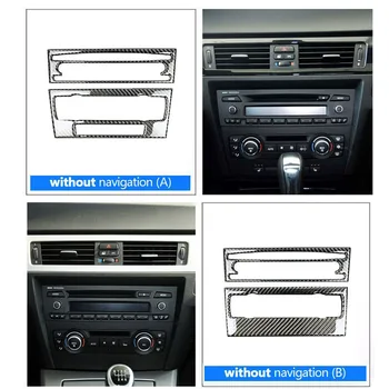 

Carbon Fiber Air Condition AC CD Panel Cover Trim Sticker For BMW E90 E92 E93 05-12 2011 2010 2009 08 For Low configuration car
