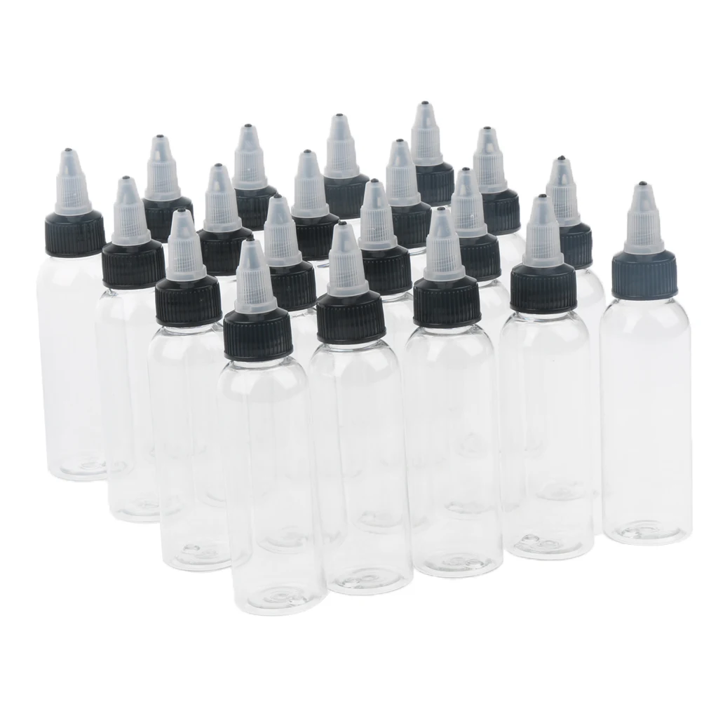 100pcs Empty Liquid Squeeze Bottle With  Top Cap Tip Applicators 30ml