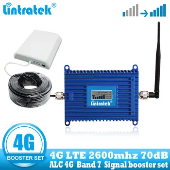 

Lintratek 4G LTE 2600mhz ALC Mobile Phone Signal Amplifier 70dB 4G Internet Cell Phone Cellular Booster Repeater + Antenna cable