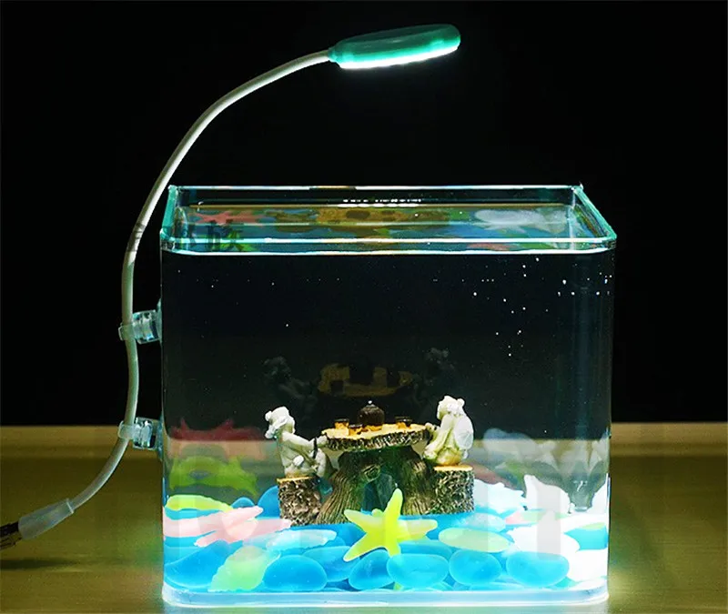 Мини светодиодные аквариумные лампочки аквариумные растения для воды растут 6500k 3w USB зарядка 360 градусов угол регулируемый ПК компьютер Зарядка мощность