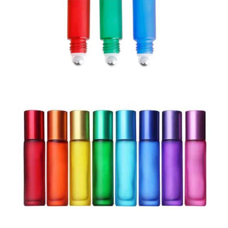 

16pcs 10ml Refillable Glass Lip Gloss Tubes DIY Lip Cream Roller Bottles Essential Oils Empty Travel Make Up Sample Containers