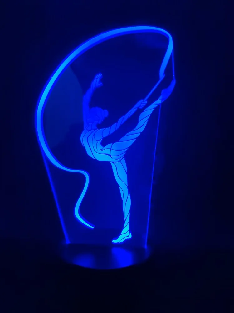 3D лампа спортивная лента для художественной гимнастики лучший подарок для любителей спорта яркая основа для украшения гостиной Светодиодная лампа ночного света
