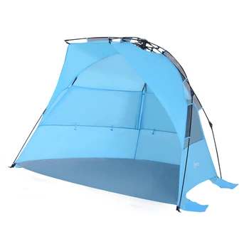 

Outsunny Beach Tent Pop Up 4 People with Ropes pegs and carrying bag Waterproof Polyester 250x140x140 cm
