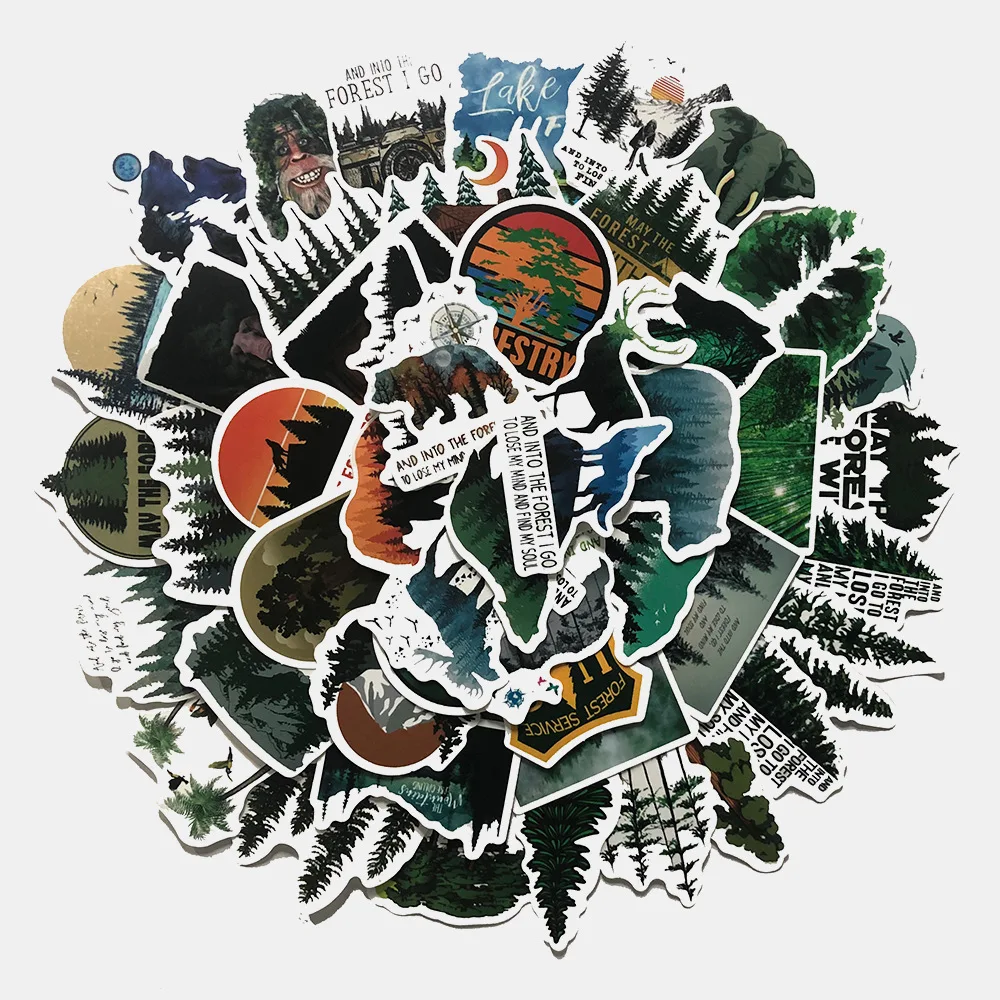 10/50Pcs Natural Forest Series Stickers Pack Outdoor Travel Beautiful Scenery Decal Sticker To DIY Cup Phone Laptop Guitar