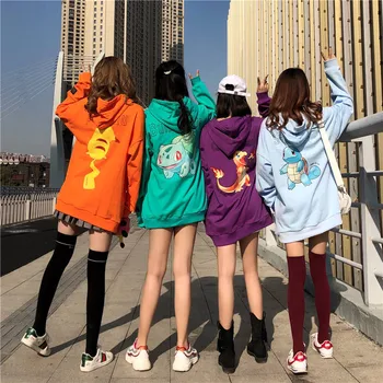 

Kawaii Pokemon Hoodie Women Cute Japan Sweatshirt Harajuku Long Sleeve Sweatshirt Winter Pikachu Hoodie Streetwear Females Tops