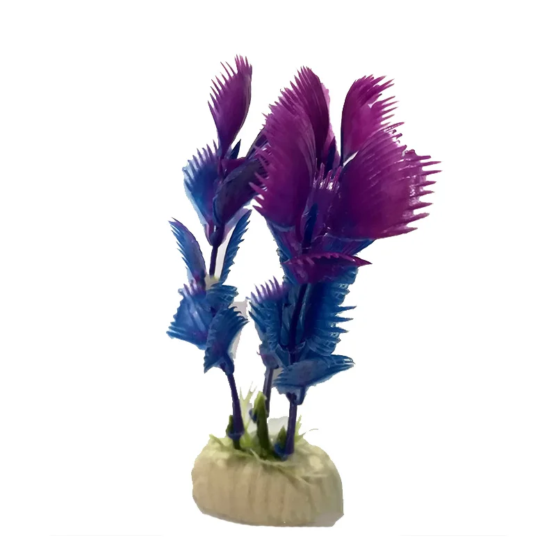 1 шт. искусственное оформление аквариума искусственные пластмассовые растения декор аквариума пейзаж - Цвет: Синий