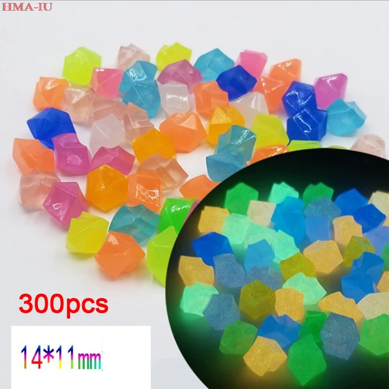 300Pcs Garden Decoration Luminous Pebbles Stones Fish Tank Pebble Aquarium Rocks