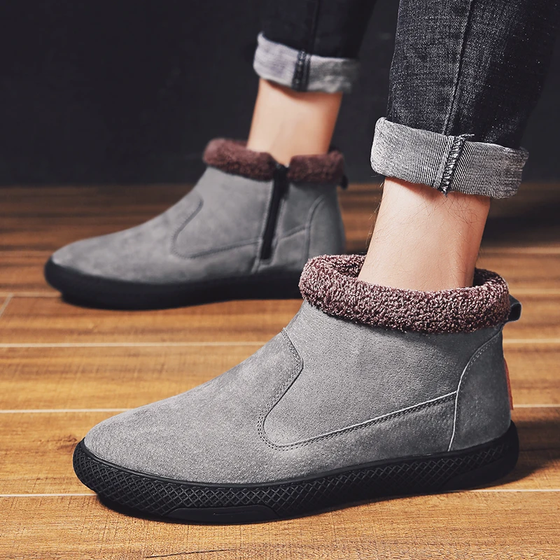 

Boots for Men's Warm Boots Ankle Comfortable and Warm Shoes Men Boots Sports 2019 Rubber Sole Lightweight Leather Men Boots