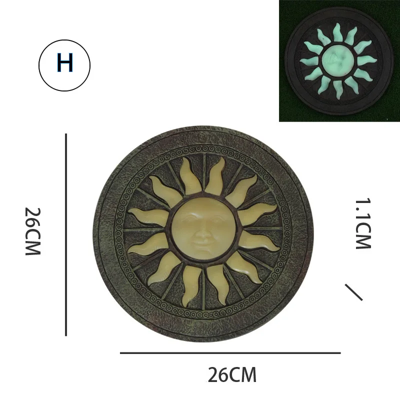Креативная садовая Каменная ступень доска Смола Ночная светящаяся дорожка декоративная статуя открытый сад газон Декор Орнамент - Цвет: H