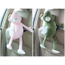 Автомобильный тканевый ящик, подвесной многофункциональный держатель для салфеток, милая коробка в виде лягушки, автомобильный держатель для хранения