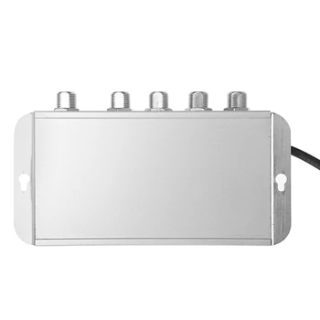 

4 Way CATV VCR TV Antenna Signal Amplifier 220V 45-860MHz Booster Splitter 270B