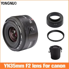 Yongnuo 35Mm Lens YN35mm F2 Lens Voor Canon Groothoek Groot Diafragma Vaste Autofocus Lens Ef Mount eos Camera Kan Kiezen Tas