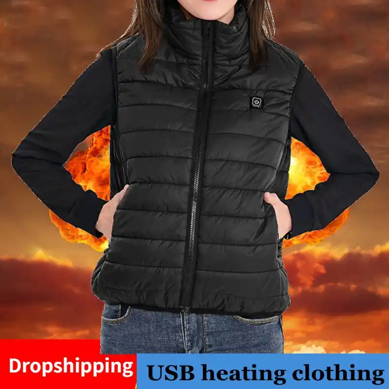 女性の秋と冬のusb電熱ベスト可変温度発熱チョッキチョッキ加熱暖かいjacke ベスト チョッキ Aliexpress