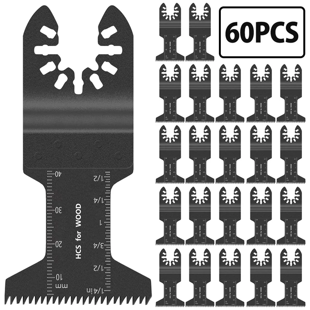 $50.05 60pcs 44mm Multi-function Oscillating Saw Blade Combination Set Swinging Multi-purpose Tool Saw Blade Dressing Power Tools