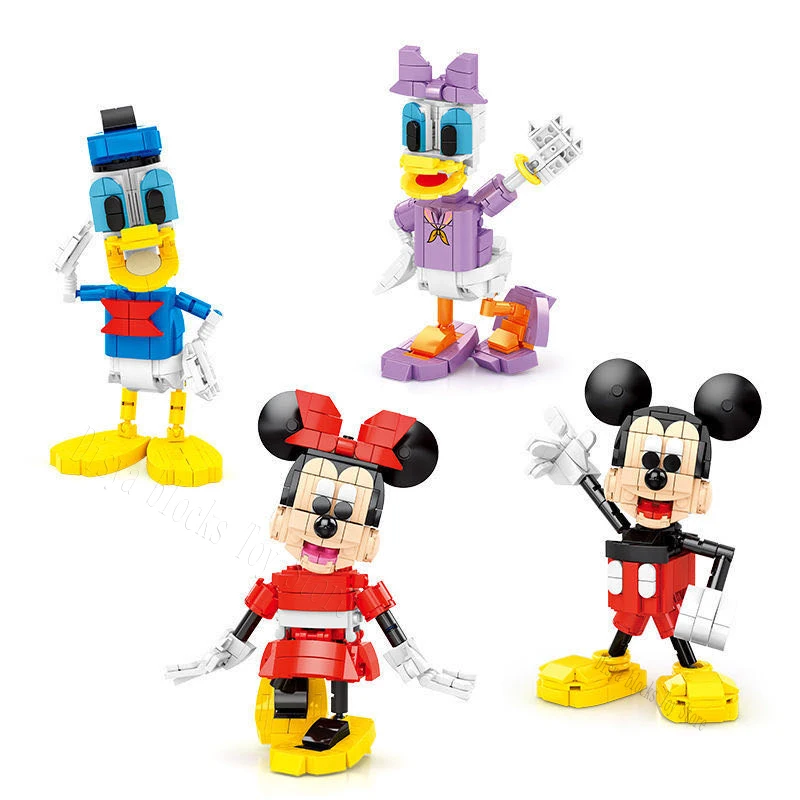 

Disney classic movie Donalded Duck Mickey Minnie Dairis Mouse Castle Model Building Block Anime Brick Toys Gift Red