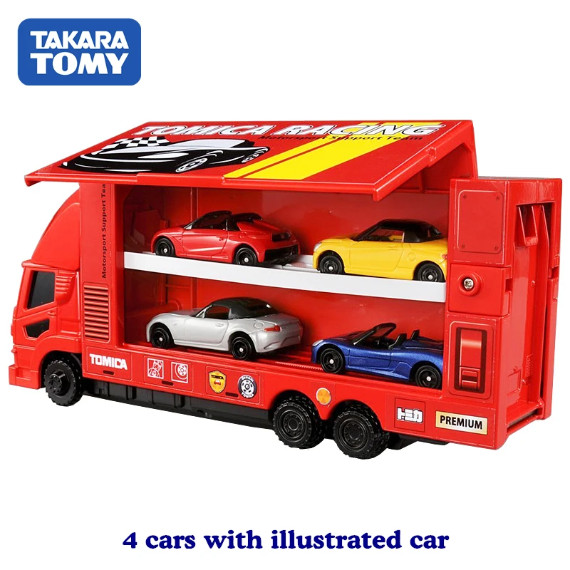 Takara Tomy Tomica большой гоночный транспортер модель комплект Honda Mazda Daihatsu литья под давлением миниатюрные детские игрушки для детей Забавные куклы
