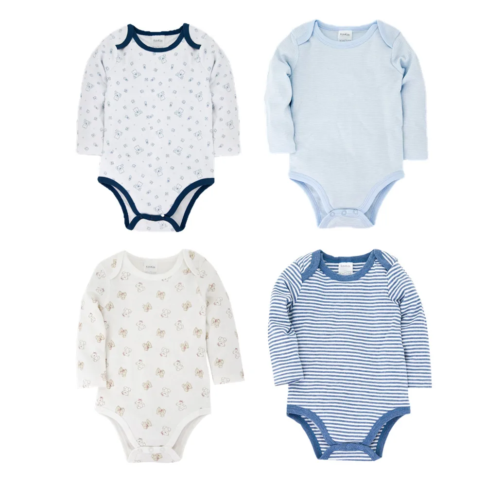 

Honeyzone 2020 Baby Boy Clothes 4PCS/Lot Baby Bodysuits Girls Clothing Cotton 0-12M Printing Baby Girl Clothes Newborn Ropa bebe