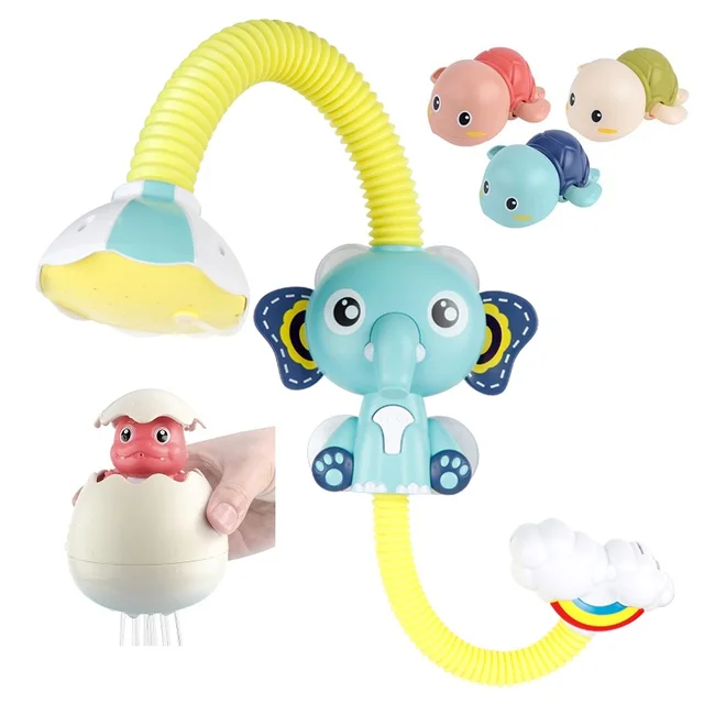 Baby Bath Toy Elephant Spray Toddler Electric Shower Boys Swimming Water Toys Yellow Duck Cute Turtles Dinosaur Egg for Kids 2