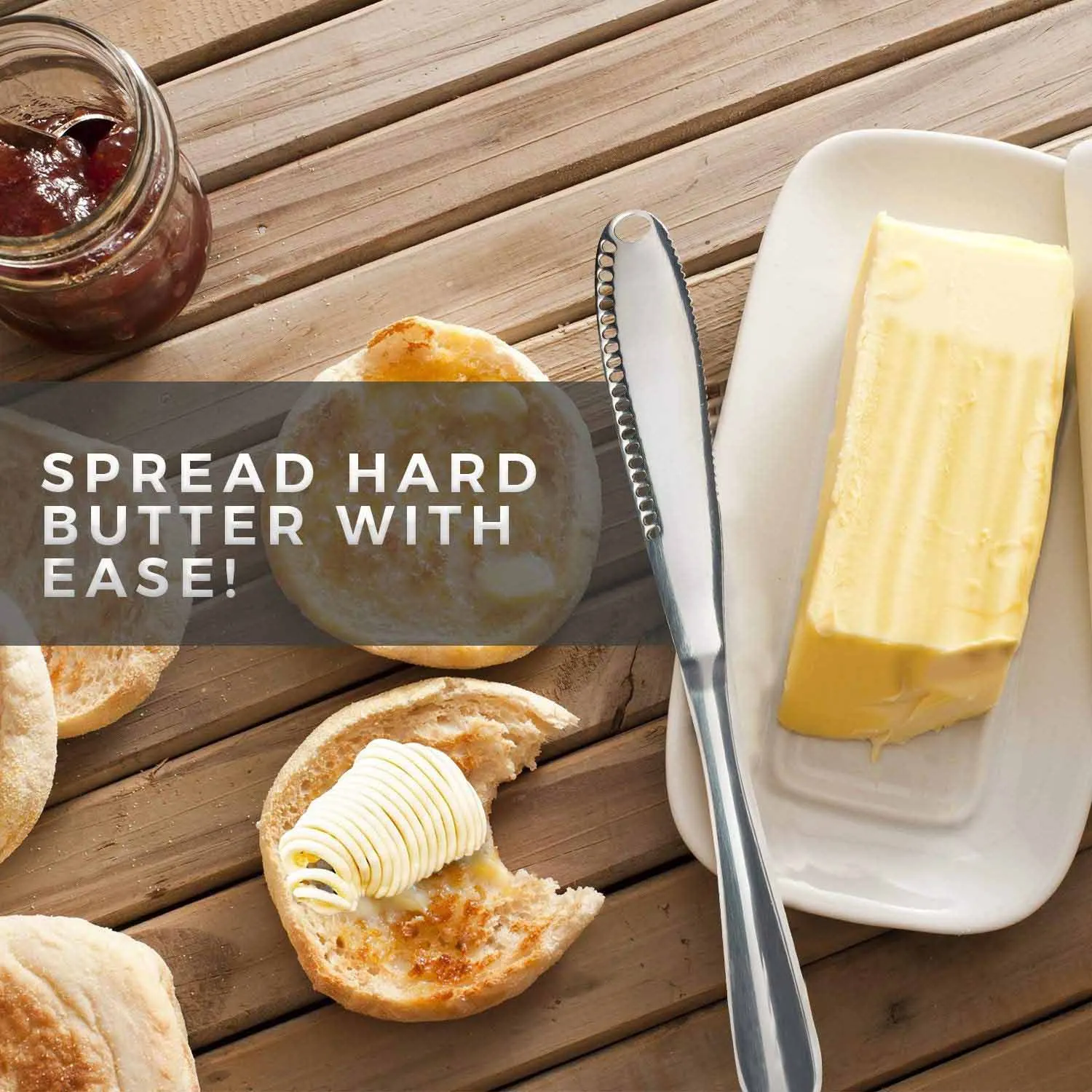 Butter Spreader Knife 3 In 1 Dessert Spreader Slicer Butter Curler Knife Serrated Edge Toast Breakfast Kitchen Tools