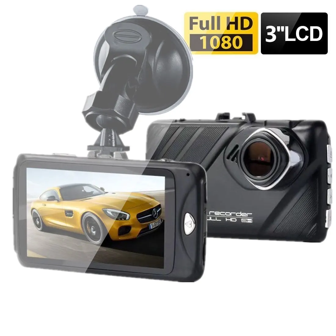 4-дюймовый ips высокой четкости 1080P паровое автомобильное вождения Регистраторы передней и задней Двойной объектив Поддержка изображение при движении задним ходом cardvr