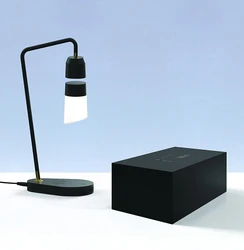 MEGI – lampe à lévitation magnétique, en or noir, commande vocale intelligente, lampe de bureau, chambre à coucher, lampe d'ambiance, charge sans fil, lampe de lecture 