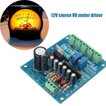 

AC 12V Stereo VU Meter Driver Board Amplifier DB Audio Level Input with Backlit NC99