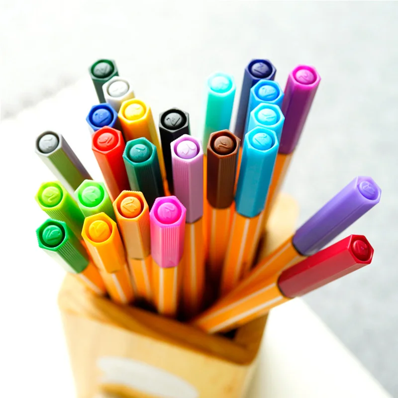 25pcs STABILO 88 Gel Pen Color Hook Pen Student Painting Coloring Graffiti Sketch Color Pen Gel Pen 0.4mm images - 6