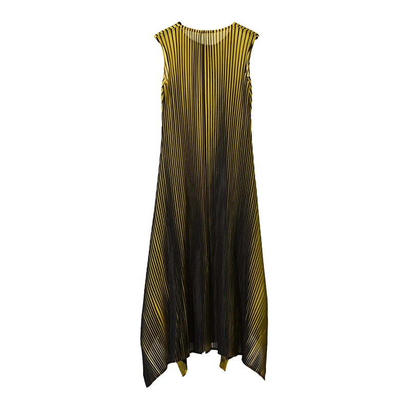 Модное Новое модное женское платье, женские толстовки, Vestido, Осеннее и летнее платье без рукавов, плиссированное винтажное платье WH25517