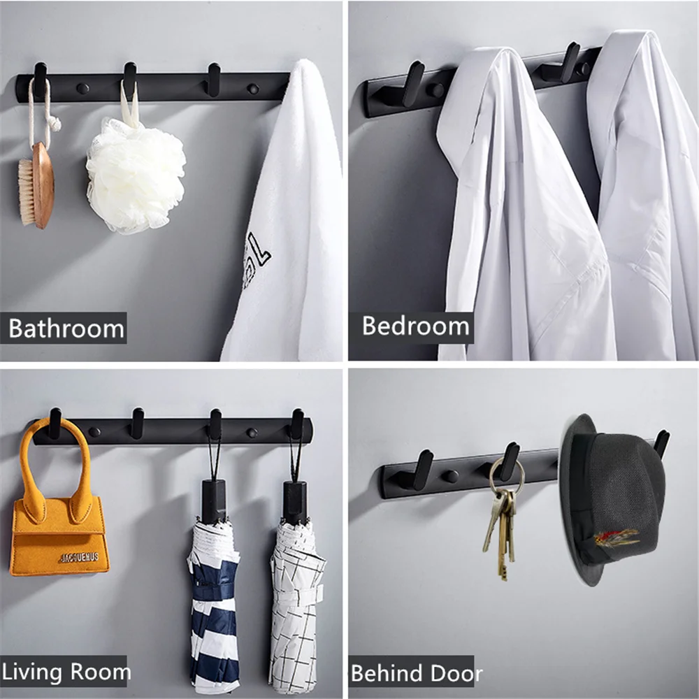 Bathroom Clothes Hanger Wall Hook Towel Hook Coat Rack Hallway Balcony Corner Door Clothes Shelf Key Holder for Kitchen Bedroom