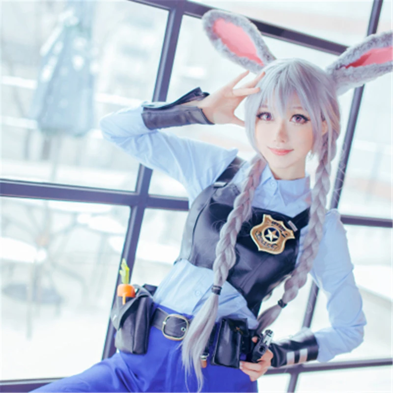 

Zootopia Cosplay Wig Long Braid Rabbit Judy Short Synthetic Hair Judy Hopps Halloween Party Costume Play Wigs