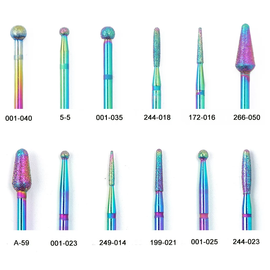 1 шт. алмазные сверла для ногтей Радужное покрытие фреза Хамелеон электрическая шлифовальная машина маникюр для удаление геля инструмент для ногтей JI1514