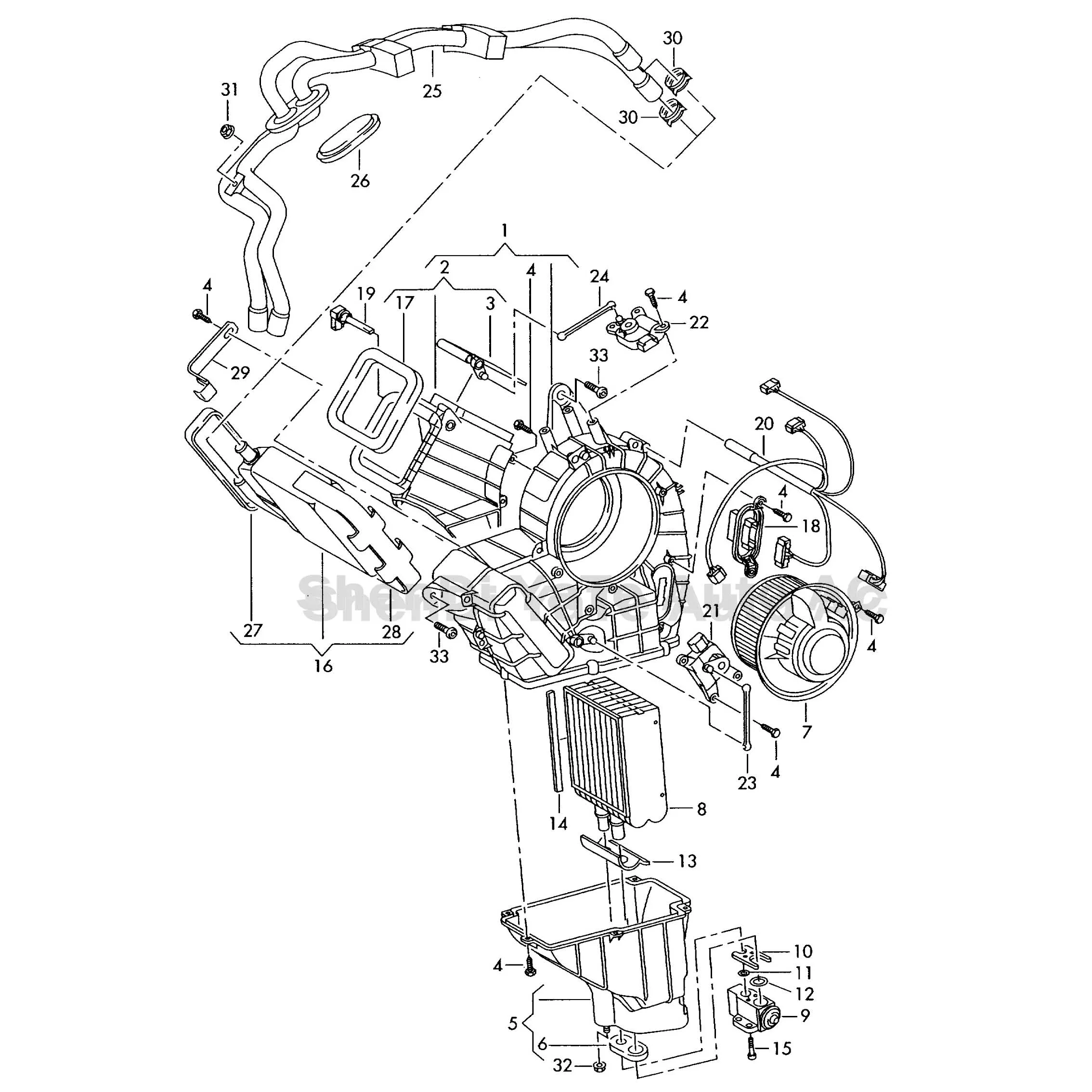 Rear Evaporator Core For Seat Alhambra Volkswagen Sharan Transporter Caravelle Multivan 7H Camper T5 T6 7E0820105A 7N0820101 ac air conditioning evaporator