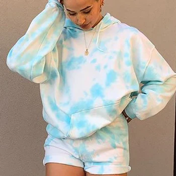 

Tie Dye Oversized Hoodie Women 2020 Autumn Streetwear Long Sleeve Sweatshirt Aesthetic Cropped Hoodie Shirt Sweat Femme Jacket