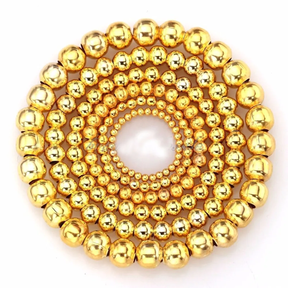 100 шт 4 5 6 8 мм Серебряный Золотой Цвет Гладкий Круглый шарик металлические разделительные бусины для рукоделия для ювелирных браслетов сделай сам