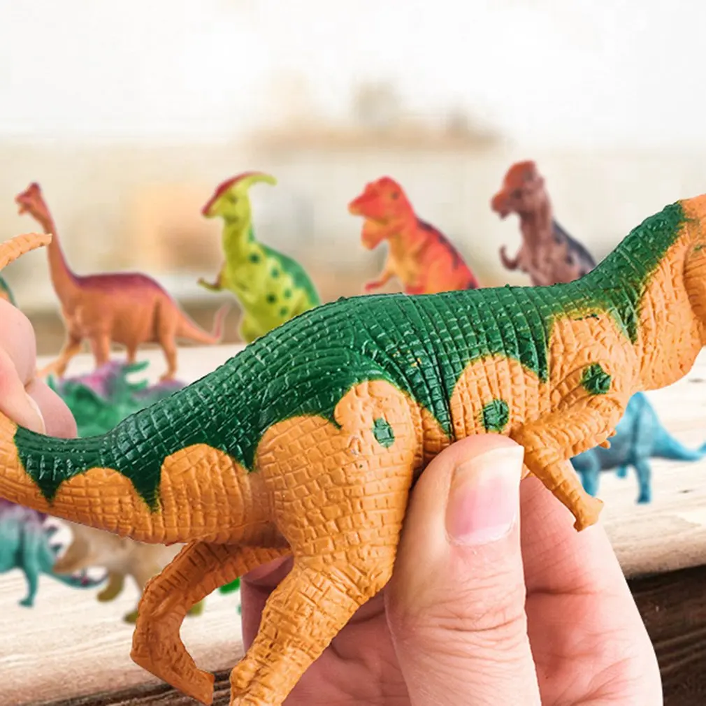 12 шт. Набор игрушечных динозавров, модель маленького динозавра Юрского периода, мягкая детская игрушка, динозавр, кекс, украшения, вечерние игрушки