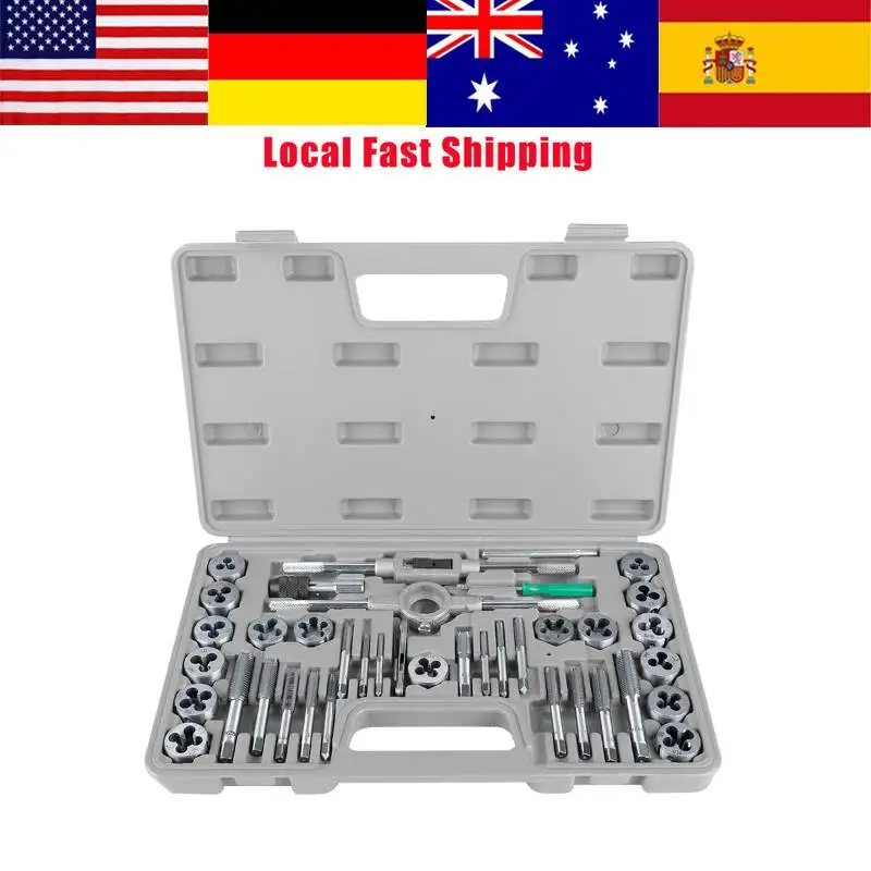 40Pcs M3 M12 Screw Nut Tap and Die Set with Wrenches and Thread Gauge Heavy Duty Hand Tools Adjustable Single Tap Wrench Holder|Tap & Die| - AliExpress