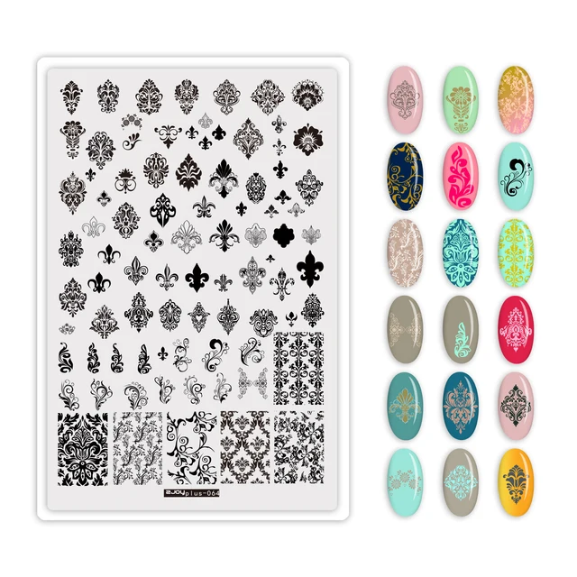 1PC**9.5X14.5cm Nail Art Stamping Plate 304 Stainless Steel Templates  Plates Image--Unique Design/Lace design nail Stamp Plate 64