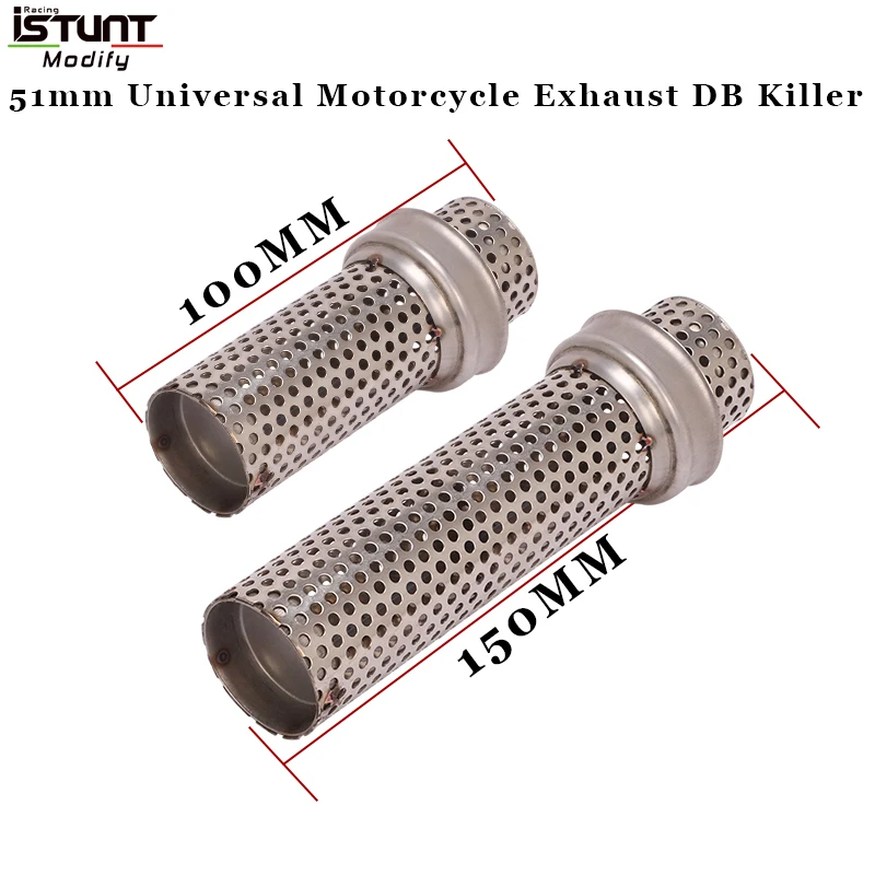 Universal 51mm Inlet Motorcycle Exhaust Silencer Muffler Removable DB