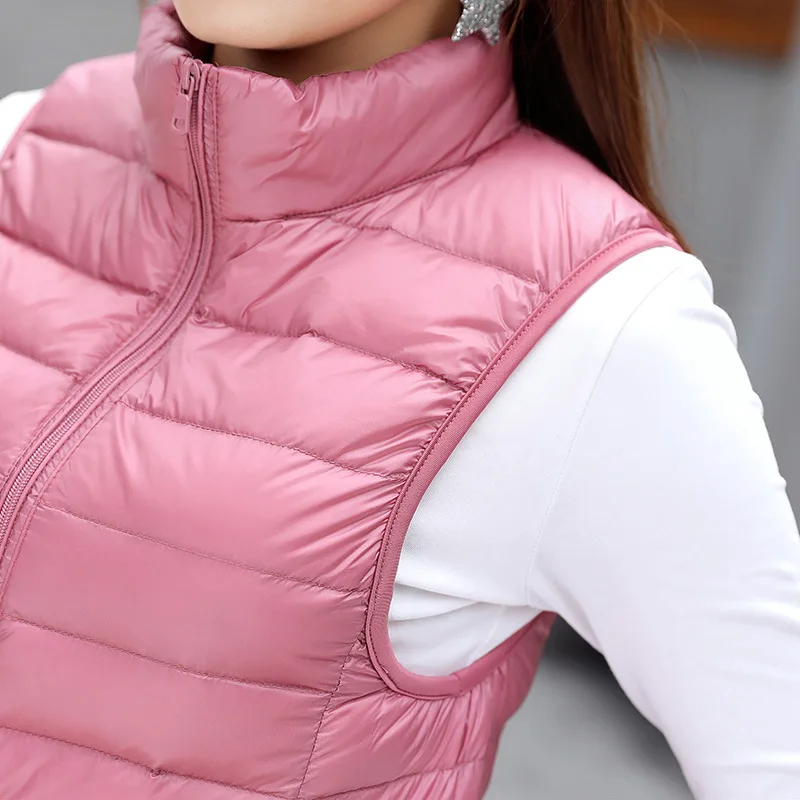 New Style down Vest Women's Thin Short Korean-style Slim Fit Slimming White Duck down Large Size Coat off Season Closeout