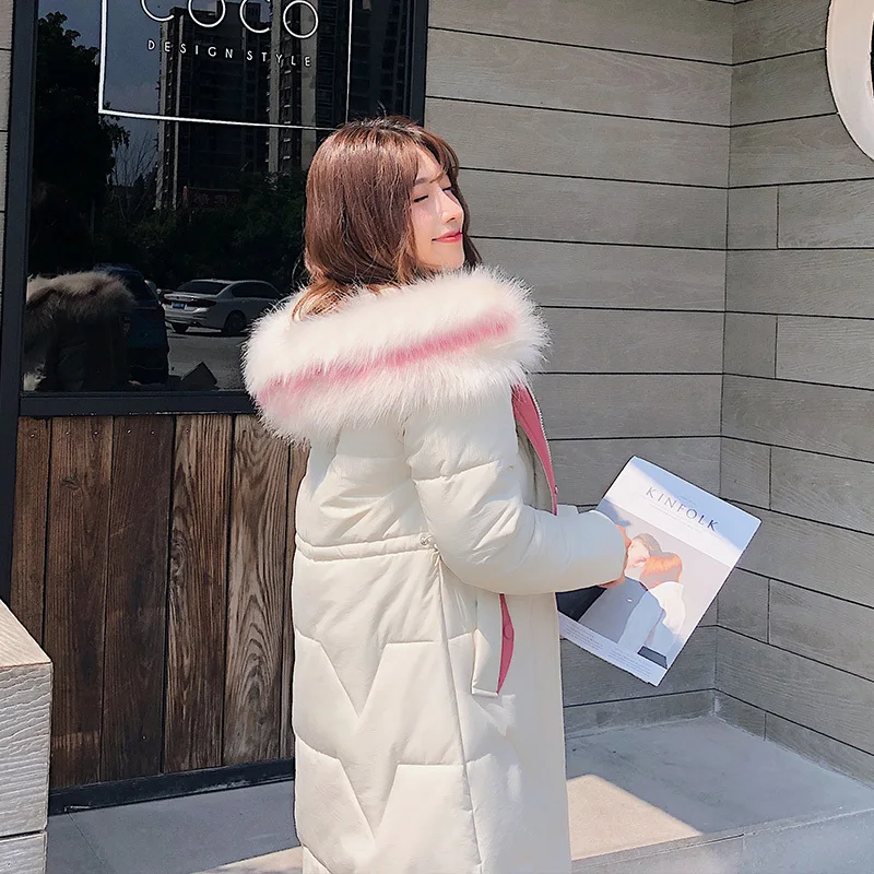 

2019 Winter Down Jacket Women Ultra Light Duck Down Villus Hat Warm Female Down Coat Female Outwear