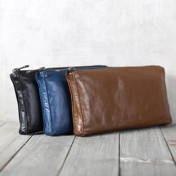 

2019 new style Hand-made leather bag wallet wallet card bag money bag head cowhide horizontal wallet