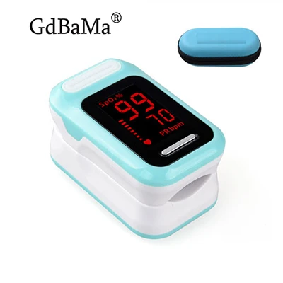 green with case Пальчиковый Пульсоксиметр de dedo портативный домашний умный детектор кислорода в крови монитор здоровья Saturometro SPO2 PR Pulsoximete - Цвет: green with case