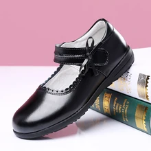 Черная детская обувь школьная форма обувь для девочек обувь из натуральной кожи плоские кроссовки дышащие для принцессы студенческие Вечерние