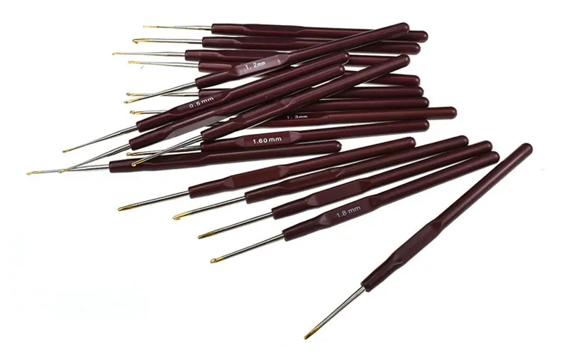 1 шт. 18 размеров 0,5-2,2 мм крючки для вязания крючком алюминиевые маленькие кружева вплетать в пряжу спицы крючок для инструменты для изготовления кукол крючки для вязания