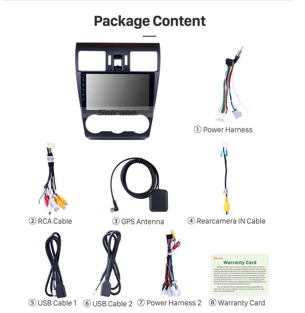 Perfect Seicane 2 Din Android 8.1 9" Radio GPS Navi 1024*600 Touchscreen WIFI Car Stereo for Subaru Forester 2015 Bluetooth Rearview SWC 20