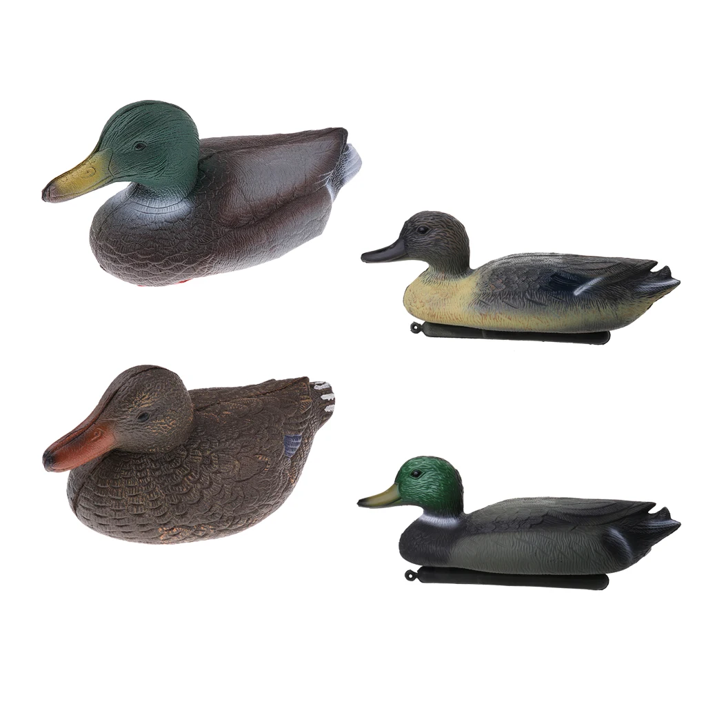4pcs PE Duck Decoys Duck Hunting Decoy Floating With Weighted Keel For Hunting Fishing Lifelike Garden Decors Lawn Ornaments
