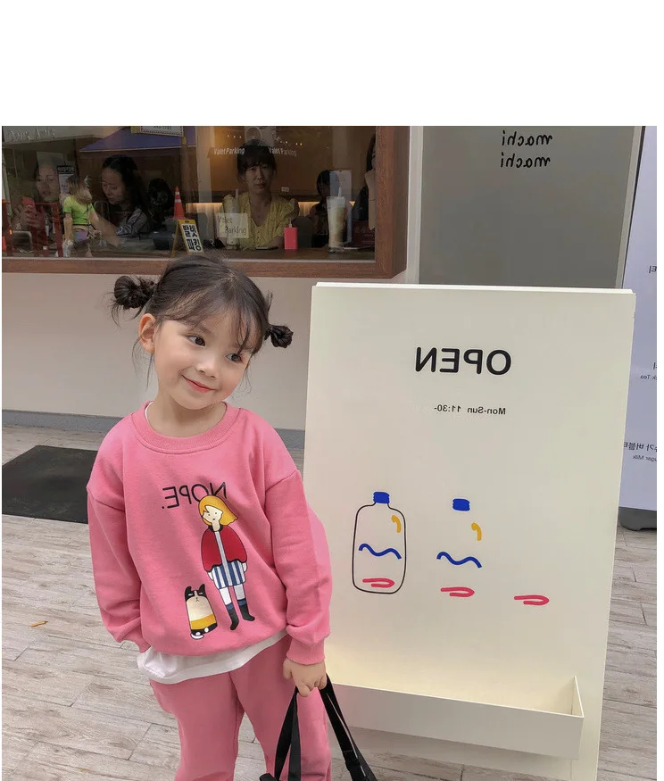 Г., поступление, модный костюм из 2 предметов с героями мультфильмов для девочек топ+ штаны, детский теплый флисовый костюм детская зимняя одежда футболка без рукавов