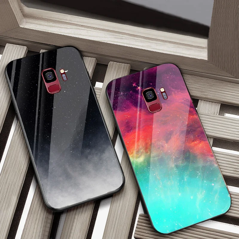 

Star Space Case for Samsung Galaxy S10 S10e S9 S8 Plus Case Tempered Glass Silicon Cover Samsung Note 8 M30 M20 M10 Cases Etui