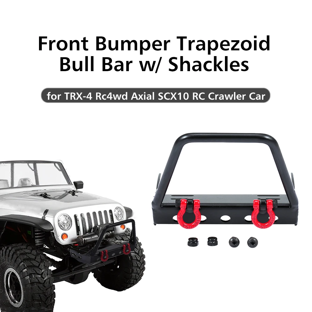 

Alloy Steel Front Bumper Triangle Bull Bar with Shackles for 1/10 TRX-4 Rc4wd Axial SCX10 RC Crawler Car Spare Parts